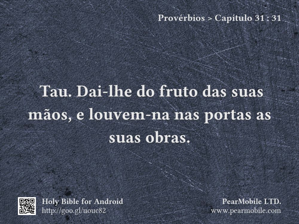 Provérbios, Capítulo 31:31